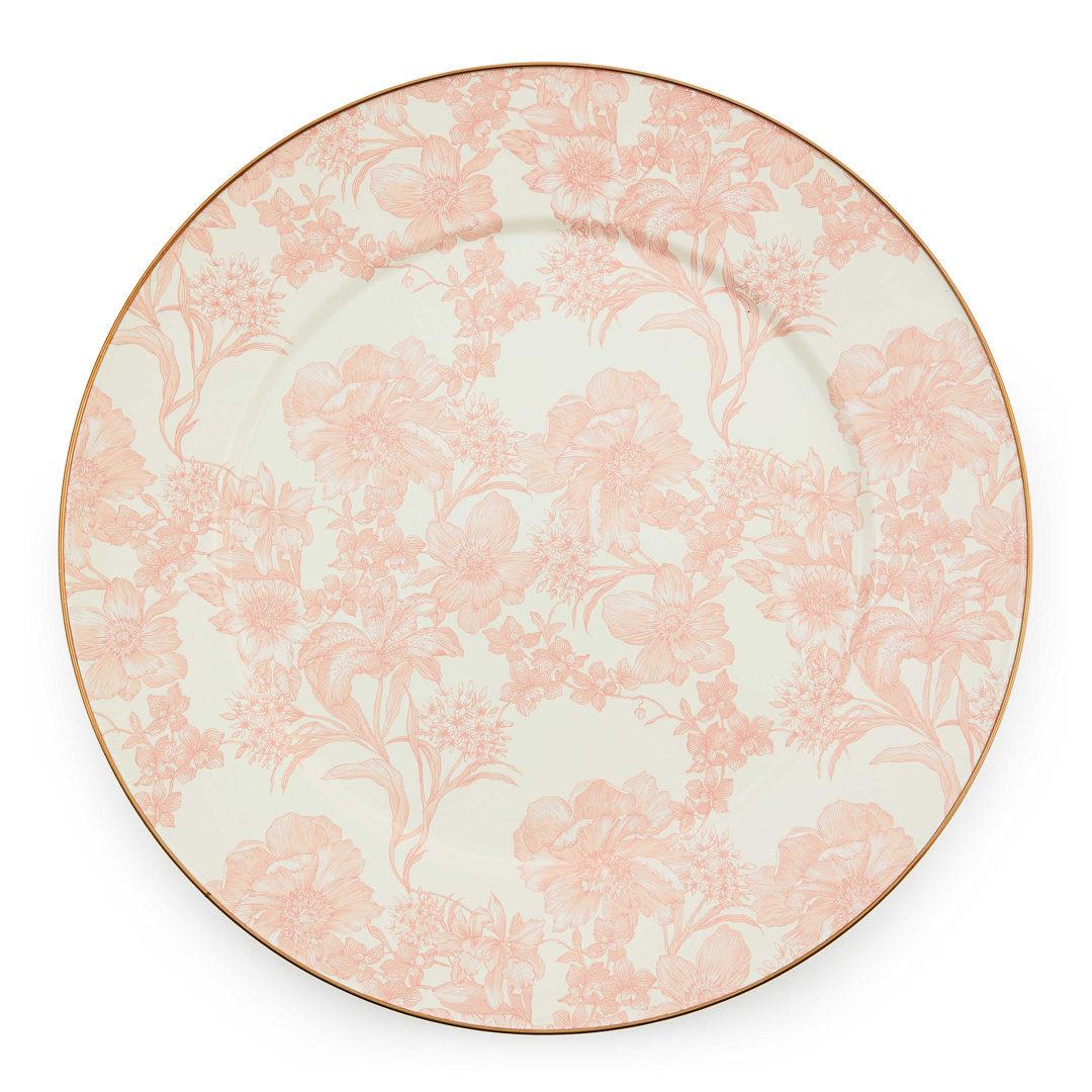 Rosy Check Enamel Serving Platter